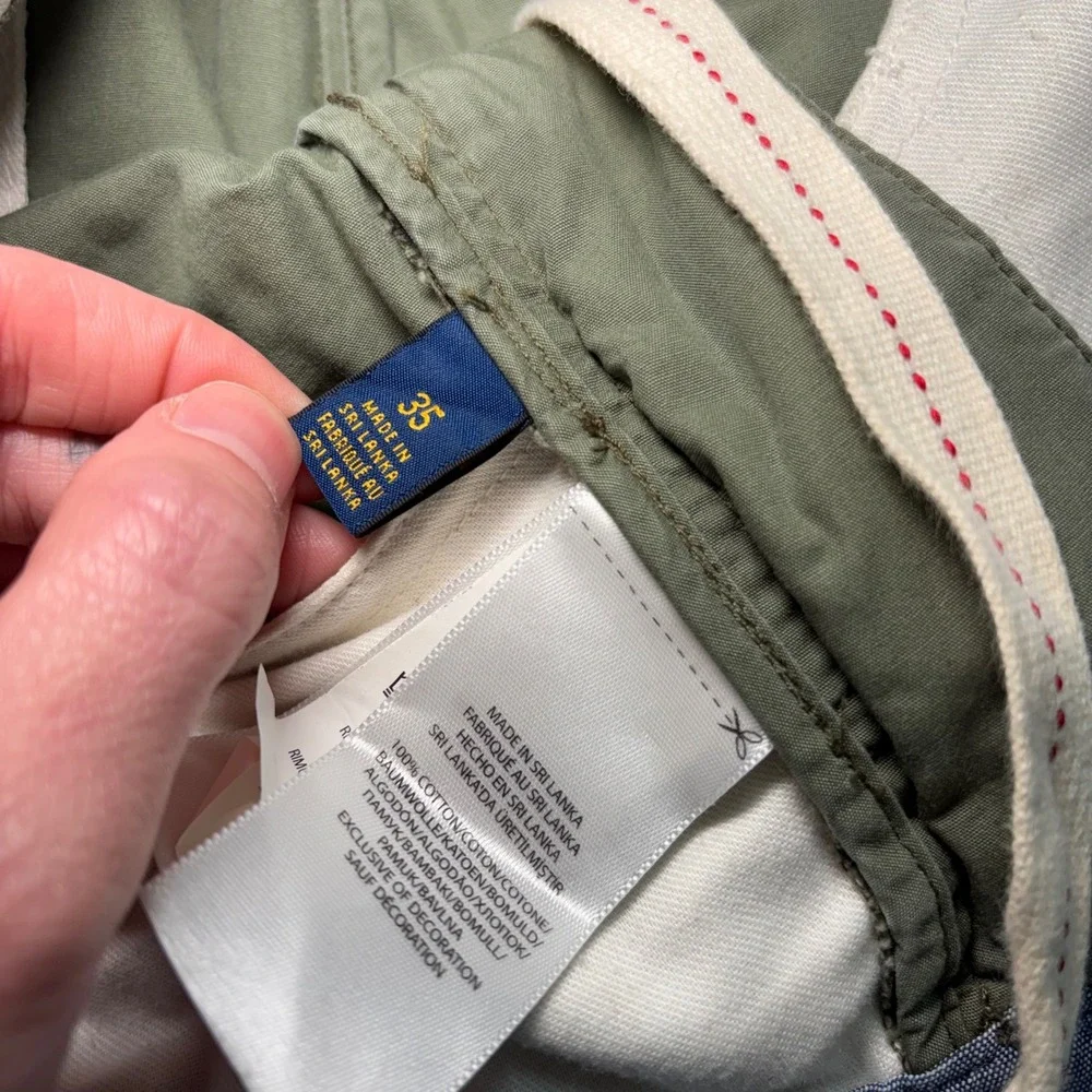 Polo Ralph Lauren Relaxed Fit Chino Shorts Mens 35 Olive Green Cotton Preppy